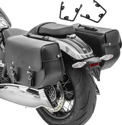 Zdjęcie produktu dla Zestaw 2 toreb pod siodło z uchwytem pasujący do Harley Davidson Dyna 91-17