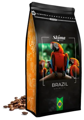 Produktbild von Kaffeebohnen 1 kg BRASILIEN 100 % Arabica frisch geröstet SkimaCoffee + Tassenuntersetzer