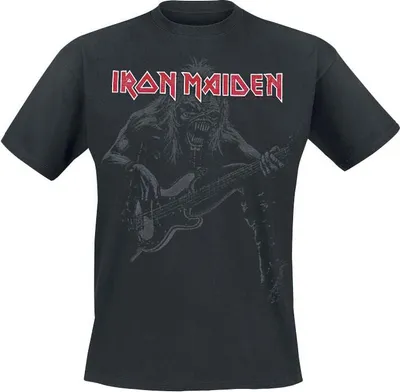 Produktbild von Iron Maiden T-Shirt Herren Eddie Bass schwarz Band-Merch, Bands 100% Baumwolle M