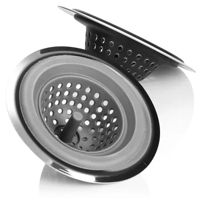 Produktbild von COM-FOUR® 2x Abflusssieb, Sieb für Küchenspüle, Badewanne und Ausguss, rostfreier Stahl und Kunststoff, für große Abflüsse Ø 11,5 cm [Auswahl variiert]