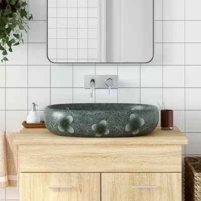 Produktbild von "2026 Promotion" Aufsatzwaschbecken Blau Oval 59x40x14 cm Keramik - Waschbecken CC1751