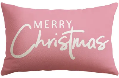 Immagine prodotto di Cuscino decorativo natalizio, rosa, 30x50 cm, 1 pezzo, in poliestere e lino