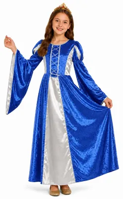 Produktbild von Burgfräulein Kostüm "Prinzessin Helena" für Mädchen | Blau Silber Größe: 140