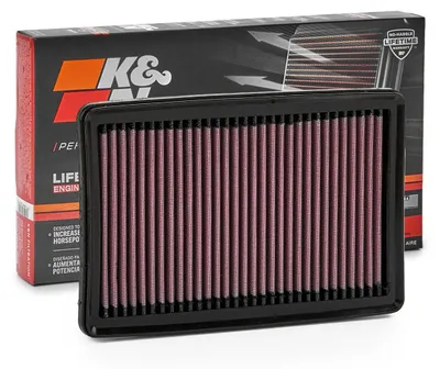 Zdjęcie produktu dla K&N 33-5139 Wysokowydajny filtr powietrza do Hondy Civic XI hatchback (FL) – filtr długotrwały, kwadratowy