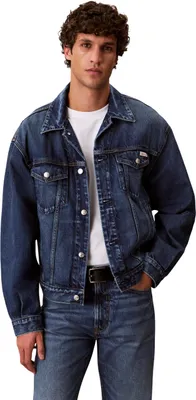 Produktbild von Calvin Klein Herren Jeans Jacke 90s Horizon Trucker mit Brusttaschen, Blau (Hori