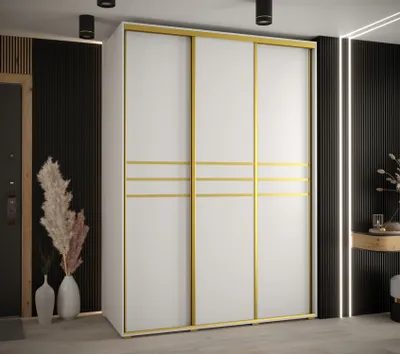 Produktbild von Kleiderschrank ASIRI 10 - 170/60 cm, weiß/gold