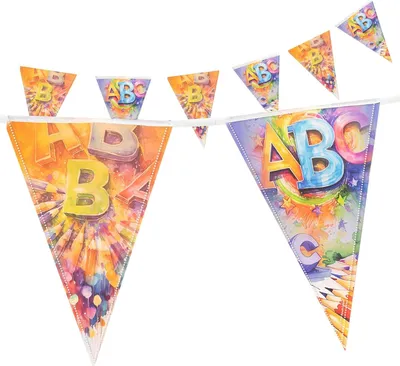 Produktbild von Back to School Wimpelkette 4–5 m – neutrale Deko für Einschulung & Schulstart