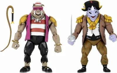 Produktbild von NECA Teenage Mutant Ninja Turtles Pirate Rocksteady & Bebop Actionfiguren 2er-Pack 18 cm NECA54176