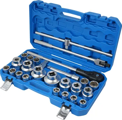 Produktbild von Högert Technik - Werkzeugsatz 26 Teile, 3/4" | Werkzeugset | Ratsche und Aufsätzen und anderem 3/4''- und 1''-Zubehör | Legiertem Chrom-Vanadium-Stahl