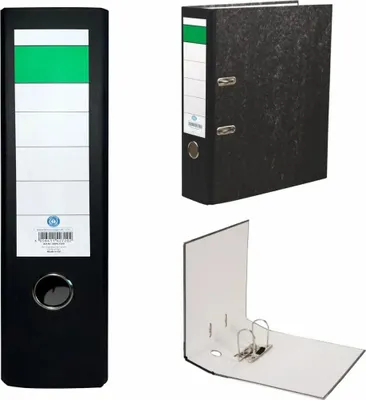 Produktbild von Ordner A4 Wolkenmarmor  schwarz 8cm, Rückenbreite 80mm,, Emba