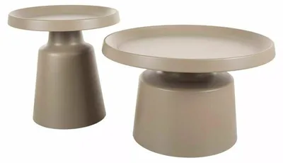 Image de Ensemble de tables basses en métal - Gamme Rodos - D 70 cm - Beige