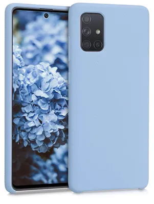 Produktbild von kwmobile Handyhülle für Samsung Galaxy A71 Hülle - Case Silikon - Kabelloses Laden - Schutzhülle Cover in Hellblau matt