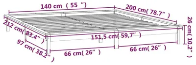 Obrázok produktu pre vidaXL Posteľ z masívneho dreva s LED diódami 140x200 cm