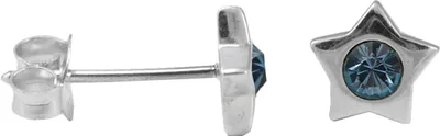 Produktbild von 925 Sterling Silber Ohrstecker Stern mit farbigem Stein Farbe - Blau