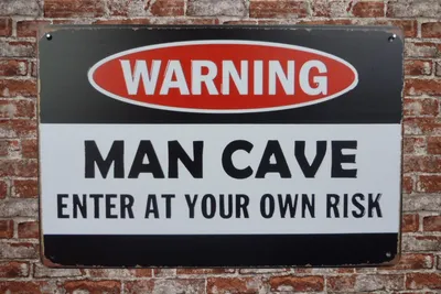 Produktbild von Warning Mancave Metallschild - Mancave Wandschilder - Blechschild - Wandplatte - Bar Dekoration - Wandschilder - Bar - Vintage blechschild.