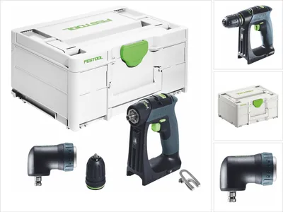 Produktbild von Festool CXS 18-Basic Akku Bohrschrauber 18 V 40 Nm Brushless + Winkelvorsatz + Systainer - ohne Akku, ohne Ladegerät