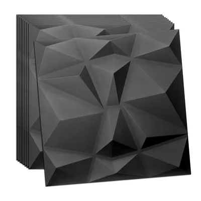 Produktbild von Verdico | 3D Wandpaneel Polystyrol - 50x50 cm - Schwarz - Elegantes Design - 8 Stück für stilvolle Räume, Wand- & Deckenverkleidung