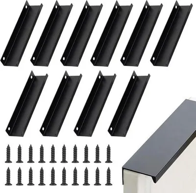 Produktbild von Famanu Möbelgriffe 10 Stück - Unsichtbare Handgriffe aus Aluminiumlegierung - Modernes Design