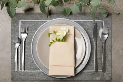 Produktbild von EUROFIRANY | Tischset 4er Set - 30 x 40 cm - graues Platzset - Modern