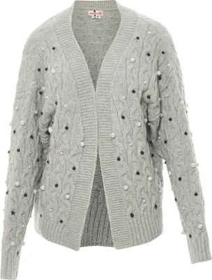 Produktbild von nascita damen strickjacke - hellgrau melange, XL/XXL