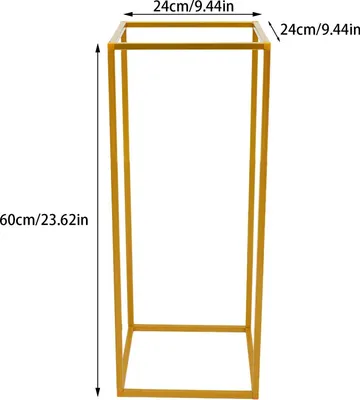 Image de Supports à fleurs pour mariage - Lot de 10 supports métalliques hauts de 60 cm - Décoration géométrique pour table - Supports à vases en acier inoxydable pour fleurs - Pour mariage et fêtes - Or