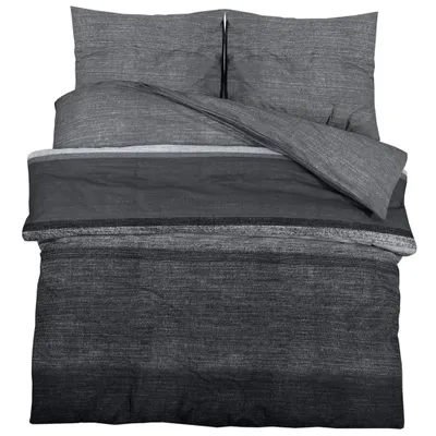 Produktbild von vidaXL Bettwäsche-Set Dunkelgrau 200x200 cm Baumwolle