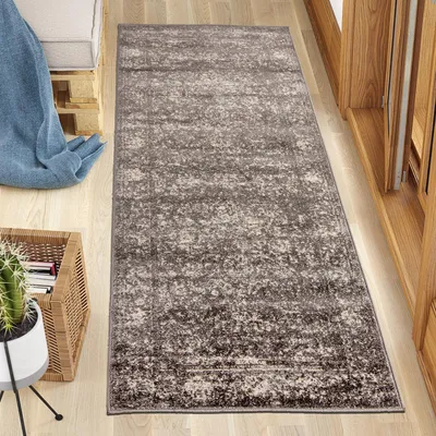 Produktbild von Mazovia Dywan Czarny Orientalny Vintage - Salon, Sypialnia, Jadalnia, Biuro - Niskie Runo - Prostokąt - Tradycyjny Klasyczny, Szary - 120x170 cm