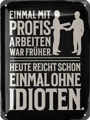 Produktbild von LANOLU Retro Blechschild, vintage Metallschilder mit Sprüchen, lustiges Werkstatt Schild für Papa zum Vatertag, Retro Deko 15x20cm