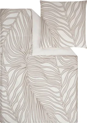 Produktbild von Satin-Bettwäsche - 155 x 220 cm - Beige - Braun - Baumwolle - mit Reißverschluss