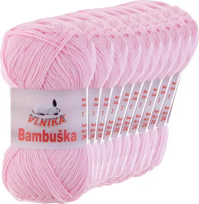 Produktbild von 10 x 50g Häkelgarn Bambuska Sommergarn Strickgarn Baumwolle Viskose uni, Farbwahl