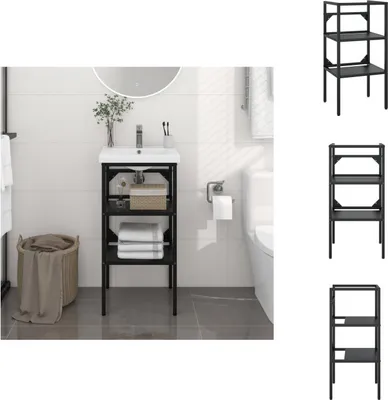 Produktbild von vidaXL Badezimmer Waschtischgestell Schwarz 40x38x83 cm Eisen - Badezimmerwaschtische