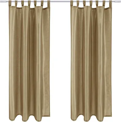 Zdjęcie produktu dla Zasłona Alessia w zestawie 2 nieprzezroczystych zasłon z pętelkami, wymiary: 140x145cm, kolor: ciemny taupe