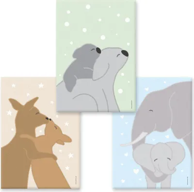 Produktbild von PRICARO Leinwand 'Tierliebe', 20 x 30 cm, 3er-Set
