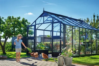 Produktbild von Gewächshaus JULIANA Premium 13 m² 3 mm Sicherheitsglas 296 x 439 cm Aluminium