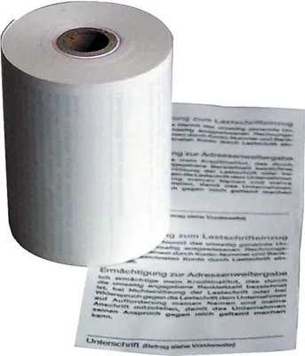 Obrázek produktu pro Veit 20990021 Thermorollen für Registrierkassen, 1-fach, mit Einzugsermächtigung auf der Rückseite, 57x35x12 mm, 14 m