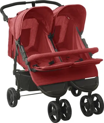 Produktbild von dkd-home-decor Geschwisterwagen Rot 99 x 78 x 103 cm Stahl, Leinenstoff