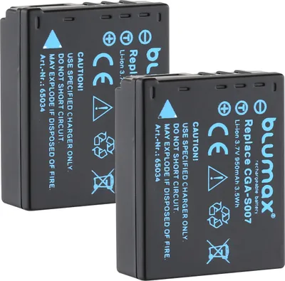 Produktbild von 2x Blumax Akku für Panasonic CGR-S007 CGR-S007E/1B CGR-S007E/1B 950 mAh