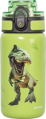 Produktbild von Trinkflasche Tyrannosaurus mit Easy-Trinkverschluss - 350ml, Edelstahl, Kindertrinkflasche