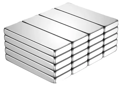 Neodymium Magnete 20er Set, rechteckig, 30x10x3 mm, silber