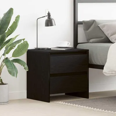 Productafbeelding van vidaXL Nachtkastje, zwart, eikenlook, 45 x 34 x 44,5 cm, houtvezel