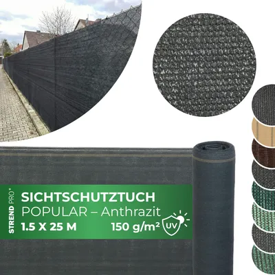 Produktbild von Gewebe, schattenspendend POPULAR.NET, 1,5x25 m, HDPE, UV, 150 g/m2, 90% anthrazit
