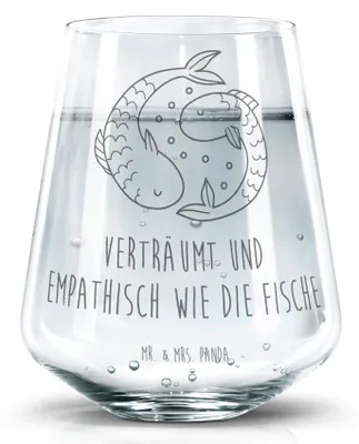 Produktbild von Mr. & Mrs. Panda Glas Sternzeichen Fische - Transparent - Geschenk, Tumbler, Sternbild, Geburtstag März, Trinkglas, Fisch, Februar, Wasserglas, Dekoglas, Becherglas