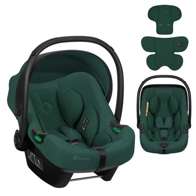 Image de Lionelo ASTRID I-SIZE Coque bébé dès la naissance, jusqu'à 87 cm, de 1 kg à 16 kg, Porteur très stable, Réglage en hauteur - Vert
