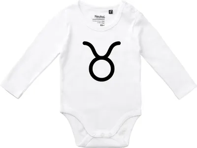 Produktbild von Huuraa Baby Body Stier Sternzeichen Zeichen 80 White  Baumwolle Fairtrade Langarmbody Geschenkidee