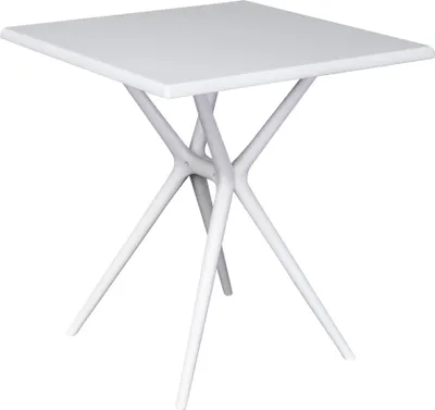 Produktbild von Gartentisch Moroni Balkontisch Bistrotisch 70x70x75cm Kunststoff weiß