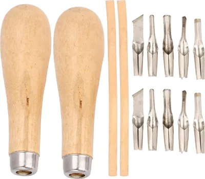 Produktbild von 2 Set Linoleumschneider, Schnitzmesser, Gravurmesser, Holzbearbeitung, Bildhauerwerkzeug für Stempel