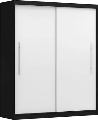 Image de Armoire à portes coulissantes Armoire deux portes 204 cm Commode 135 cm Noir/blanc Torino II Frida 01