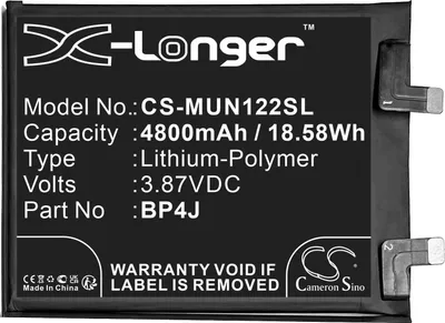 Image de TECHTEK Batterie compatible avec [Redmi] 22101316UCP, 22101316UP, Note 12 5G, Note 12 Pro+ 5G remplace BP4J