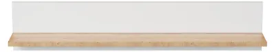 Imagen del producto de Estante de pared de 100 cm, blanco, con tablero de roble, diseño moderno y decorativo