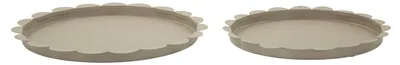 Produktbild von Mauro Ferretti Tablett-Set SATURN 2 Stück Taubengrau 33 & 27,5 cm